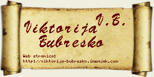 Viktorija Bubreško vizit kartica